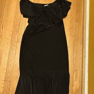 LuLaRoe Black Slinky Cici Flounce Dress Size XL